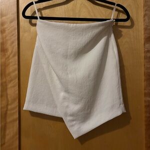 Babaton Asymmetrical White Skirt